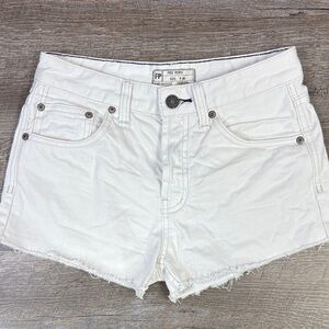 Free People High-Rise White Denim Cutoff Shorts – Size 24